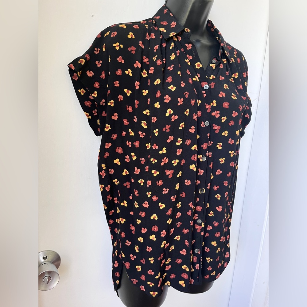 Madewell Central Drapey Shirt in Feline Floral size XXS - Picture 5 of 12